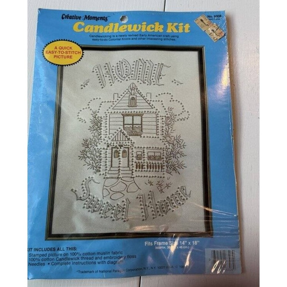 Creative Moments Candlewick Kit Colonial Knots Stitching Home Sweet Home New